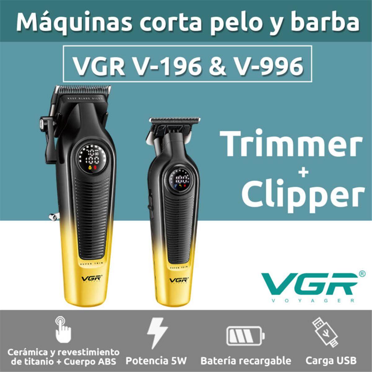 BARBER COMBO V 196 & 996 DORADO - Imagen 2
