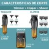 KIT CLIPPER TRIMMER SHAVER V-644 3 EN 1