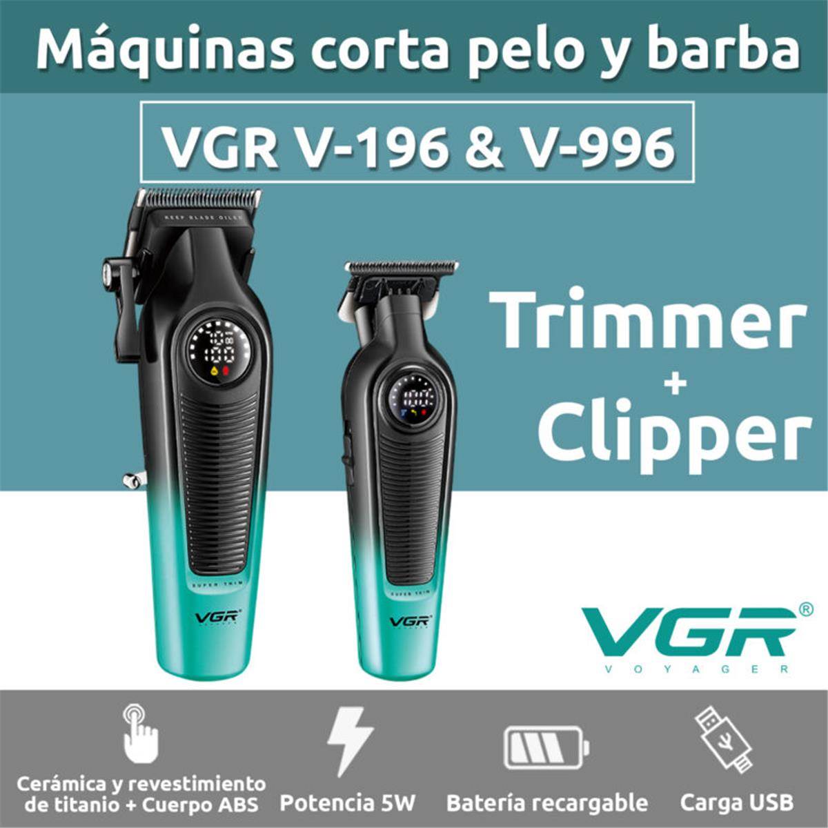 BARBER COMBO V 196 & 996 VERDE - Imagen 2